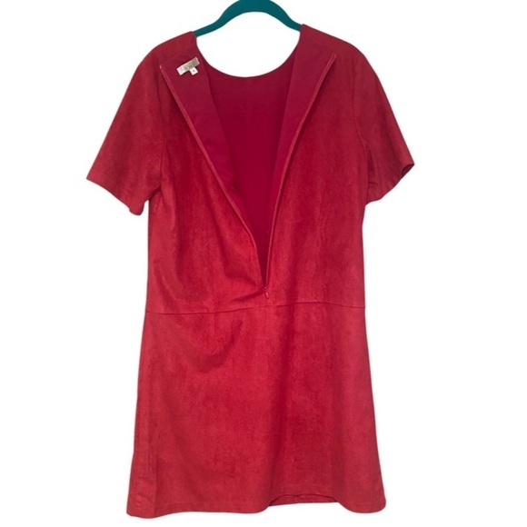 Jade By Melody Tam Pink Dress Short Sleeves Faux Suede size M - Picture 13 of 16